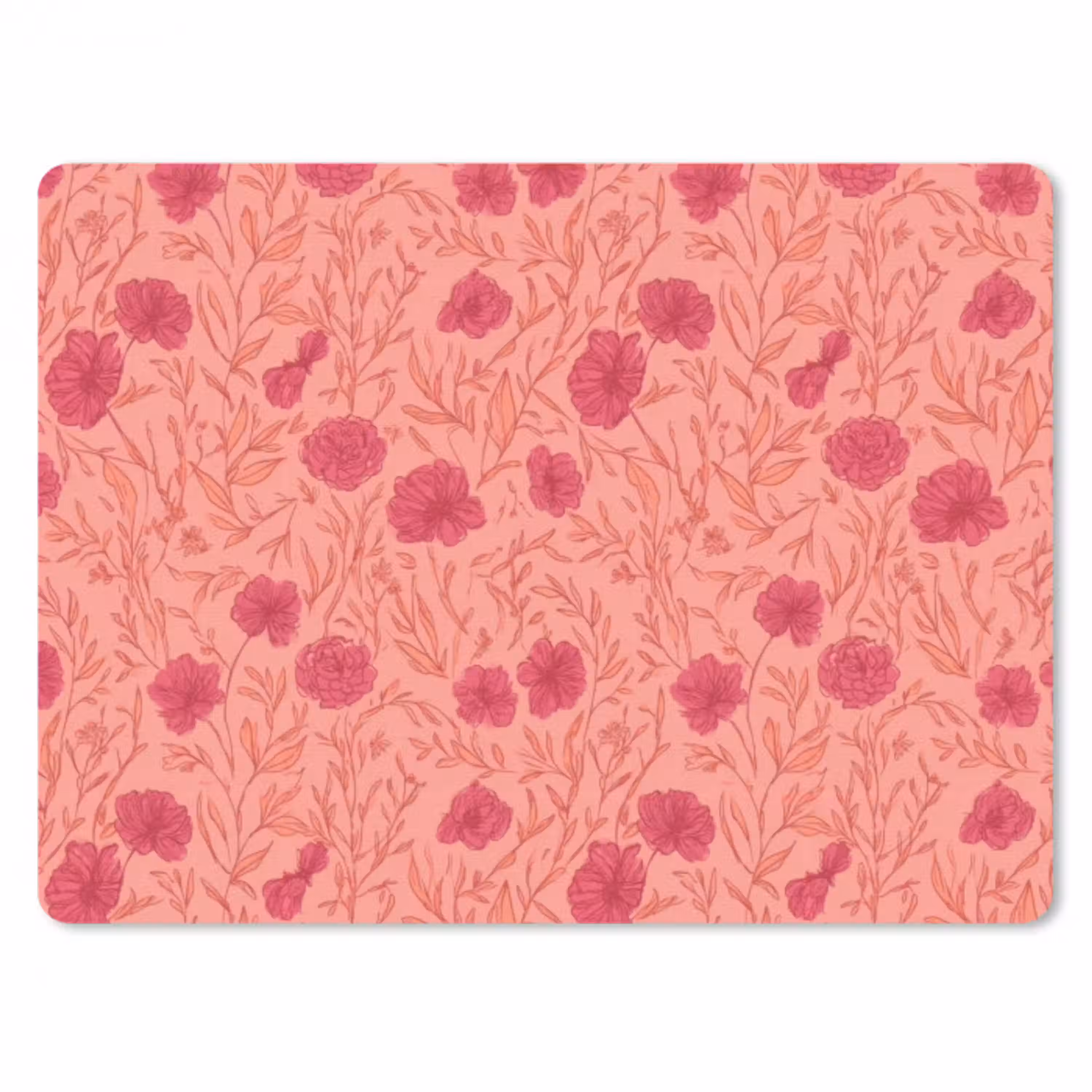 Weidebloemen - Romantisch - Roze muismat rubber klein 262 -3d