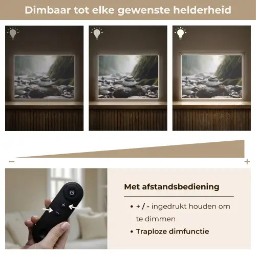 Stenen - Stapel - Natuur Light Box met batterij (Wandlamp) middel -USP_dimbaarNL