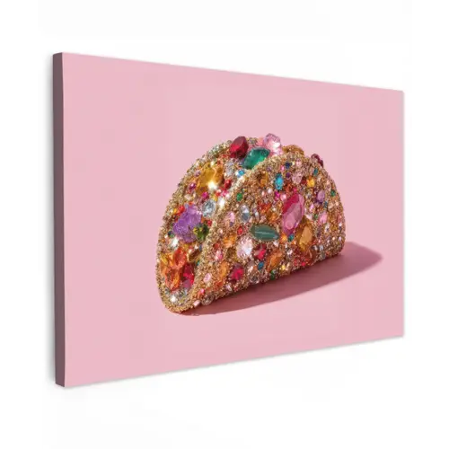 Taco - Kleurrijk - Edelstenen - Goud canvas 2cm klein -z3d