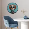 Vrouw - Blauw - Vlinder - Bloemen - Aesthetic Fotolijst rond zonder passe partout klein -sfeer2