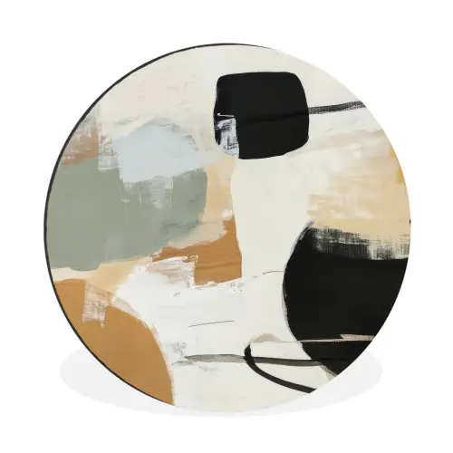 Paint - Abstract - Kleuren Wandcirkel aluminium klein -3d