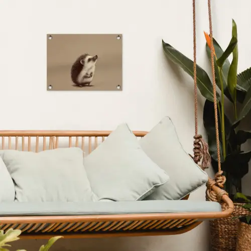 Egel - Snuitje - Bruin - Stekels tuinposter los doek klein -sfeer7