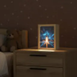 Raket - Ruimte - Blauw - Licht Light Box met kabel klein -sfeer1_kind