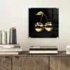 Kersen - Zwart - Goud - Chrome plexiglas 5mm klein -sfeer1