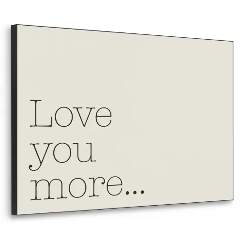 Minimalistisch - Love - Beige Textielframe zwart klein -3d