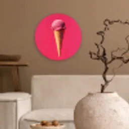 Schepijs - Roze - Hoorntje Wandcirkel kunststof plaat 5mm dik klein -sfeer1