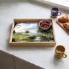 Zandpad - Groen landschap - Water Dienblad Rechthoek middel -sfeer2