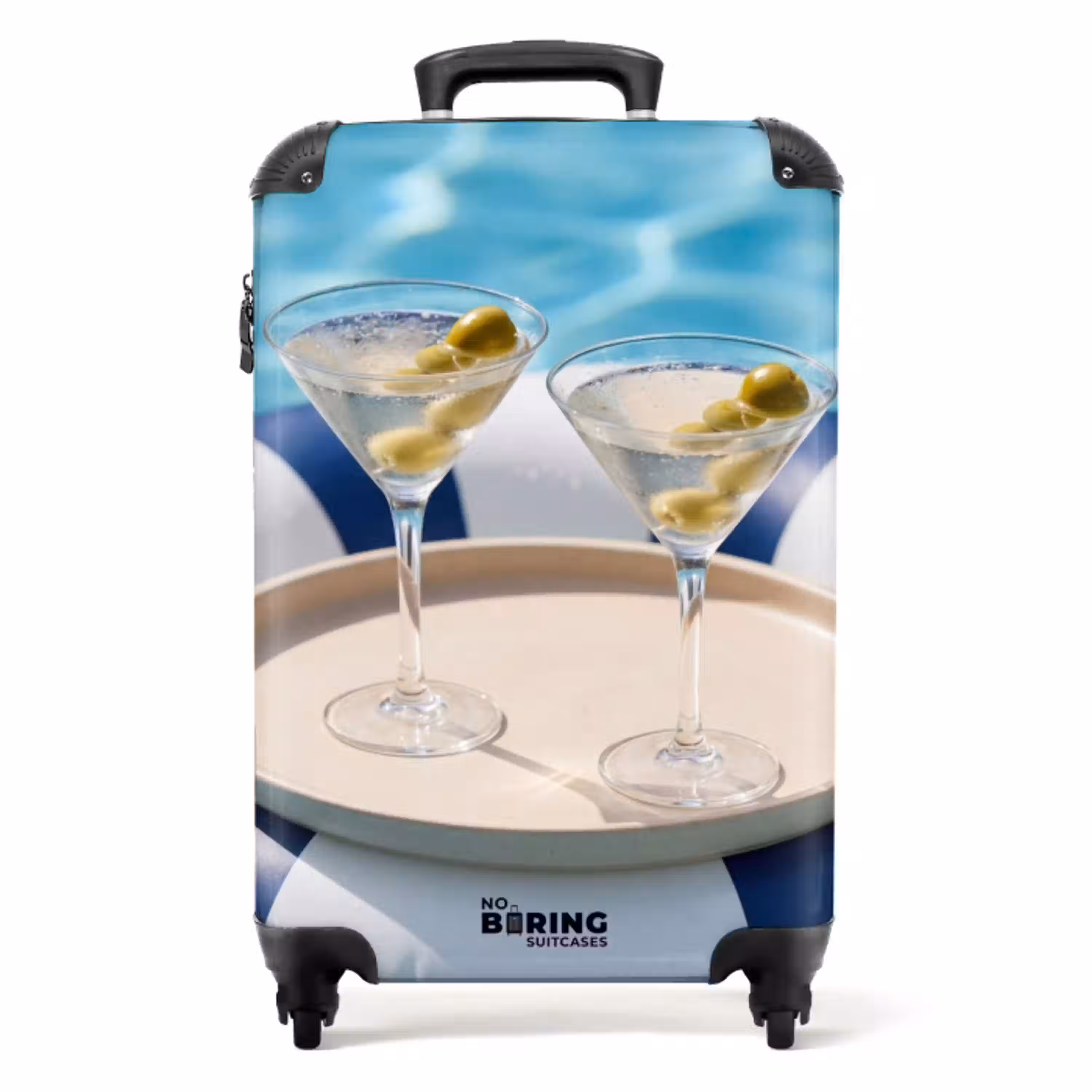 Cocktail - Zwembad - Zomer - Blauw NBS - Handbagage koffer - Volwassenen Unisex middel -productfoto_recht