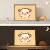 Koe - Oranje - Cartoon Light Box met batterij (Wandlamp kind) middel -sfeer3_kind