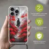 Rode bloemen - mistig - Man Hoesje iPhone 16 Pro Max met koord klein -sfeer2_NL