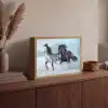 Paarden - Winter - Dieren - Natuur - Sneeuw Light Box met batterij (Wandlamp) middel -sfeer2