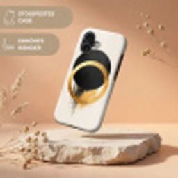 Abstract ontwerp - Zwarte cirkel - Verfvlekken Toughcase MagSafe Apple iPhone 17 klein -USP_RandenV_DE