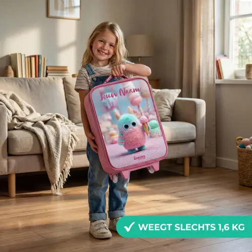 Zoet Monstersnoep Avontuur Kinderkoffer - Roze klein -sfeer2_NL