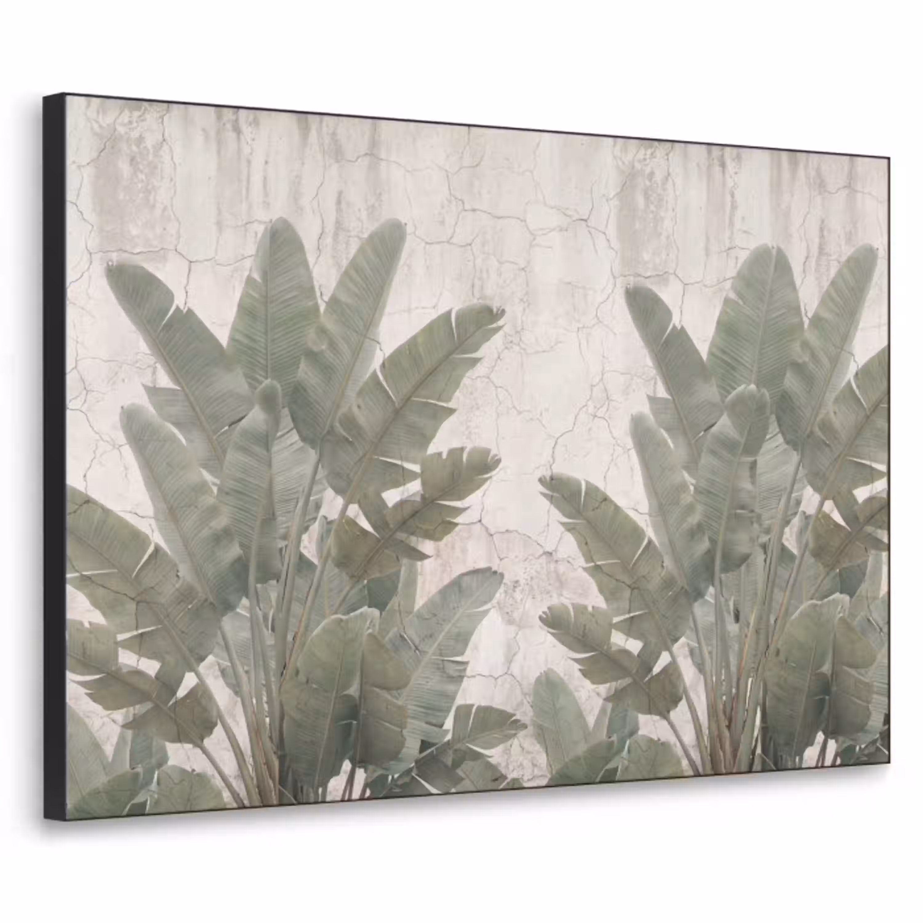 Bananenbladeren - Beton - Groen Textielframe zwart klein -3d