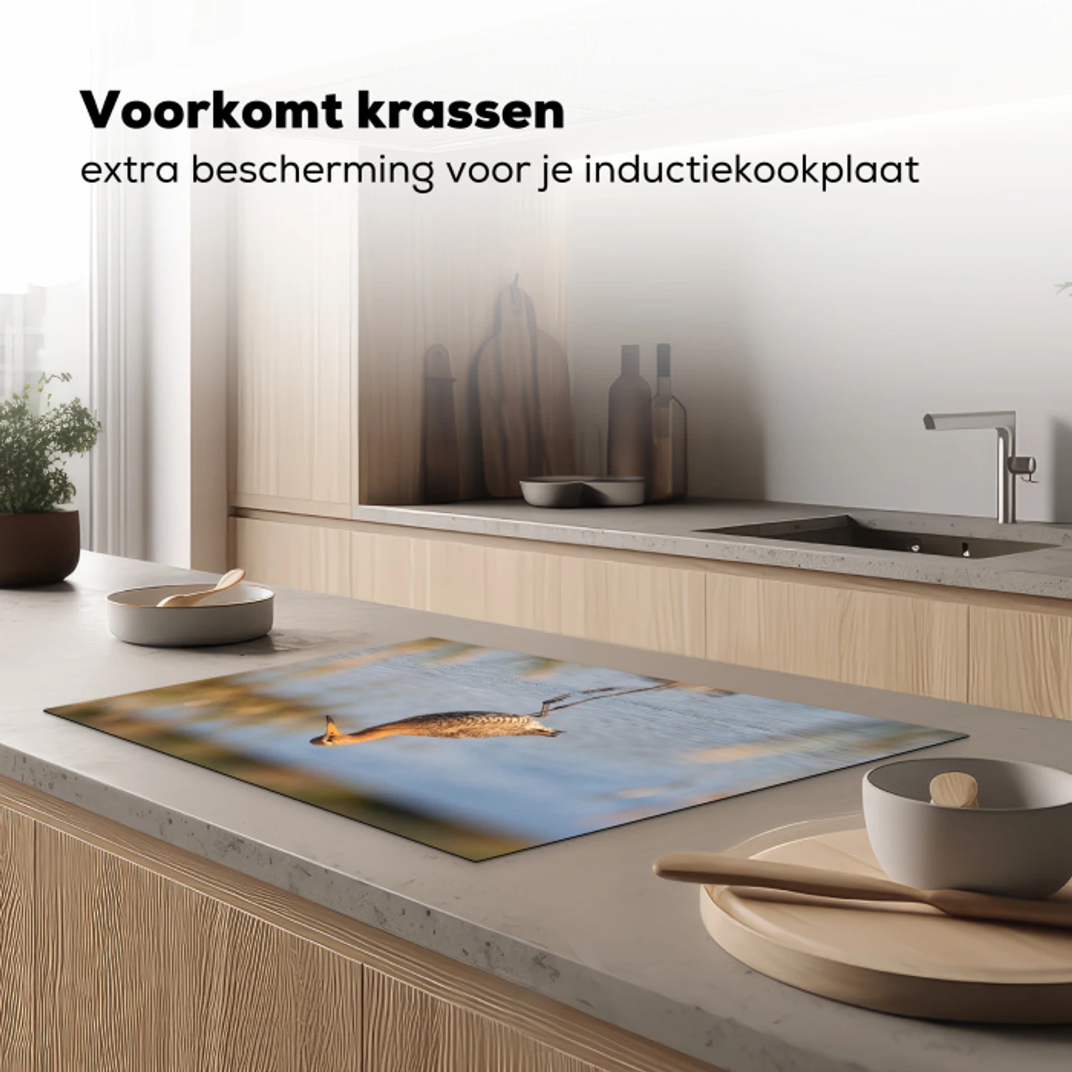 Vogel - Steltloper - Water - Natuur Inductie beschermer vinyl 3mm klein -sfeer1