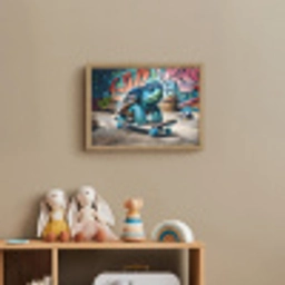 Schildpad - Graffiti - Skateboard - Jongens Light Box met batterij (Wandlamp kind) middel -sfeer2_kind