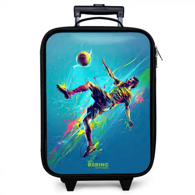 Neon - Voetbal - Schop - Kleurrijk Kinderkoffer - Zwart klein -zzz_website3d