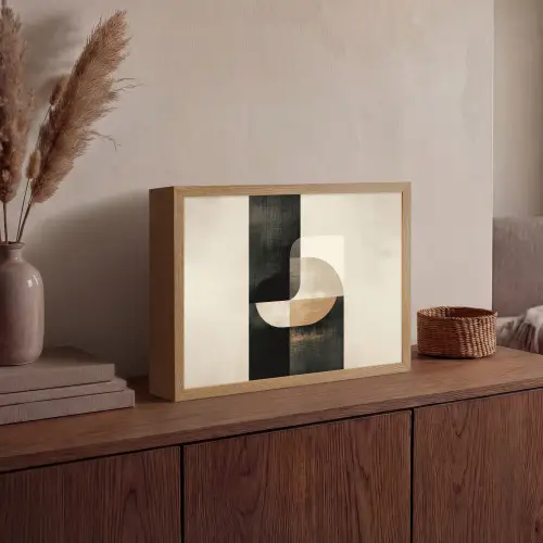 Modern - Vierkant - Vormen Light Box met batterij (Wandlamp) middel -sfeer2