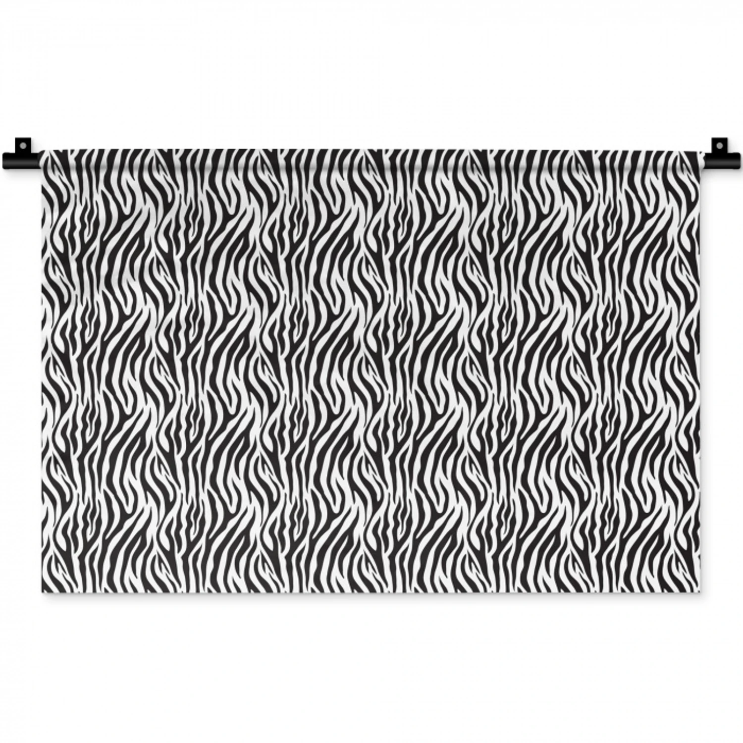 Zwart - Wit - Zebra - Patroon Wandkleed katoen klein 269 -zz3d