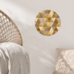Geometrisch - Driehoek - Goud Wandcirkel behangsticker klein 186 -sfeer4