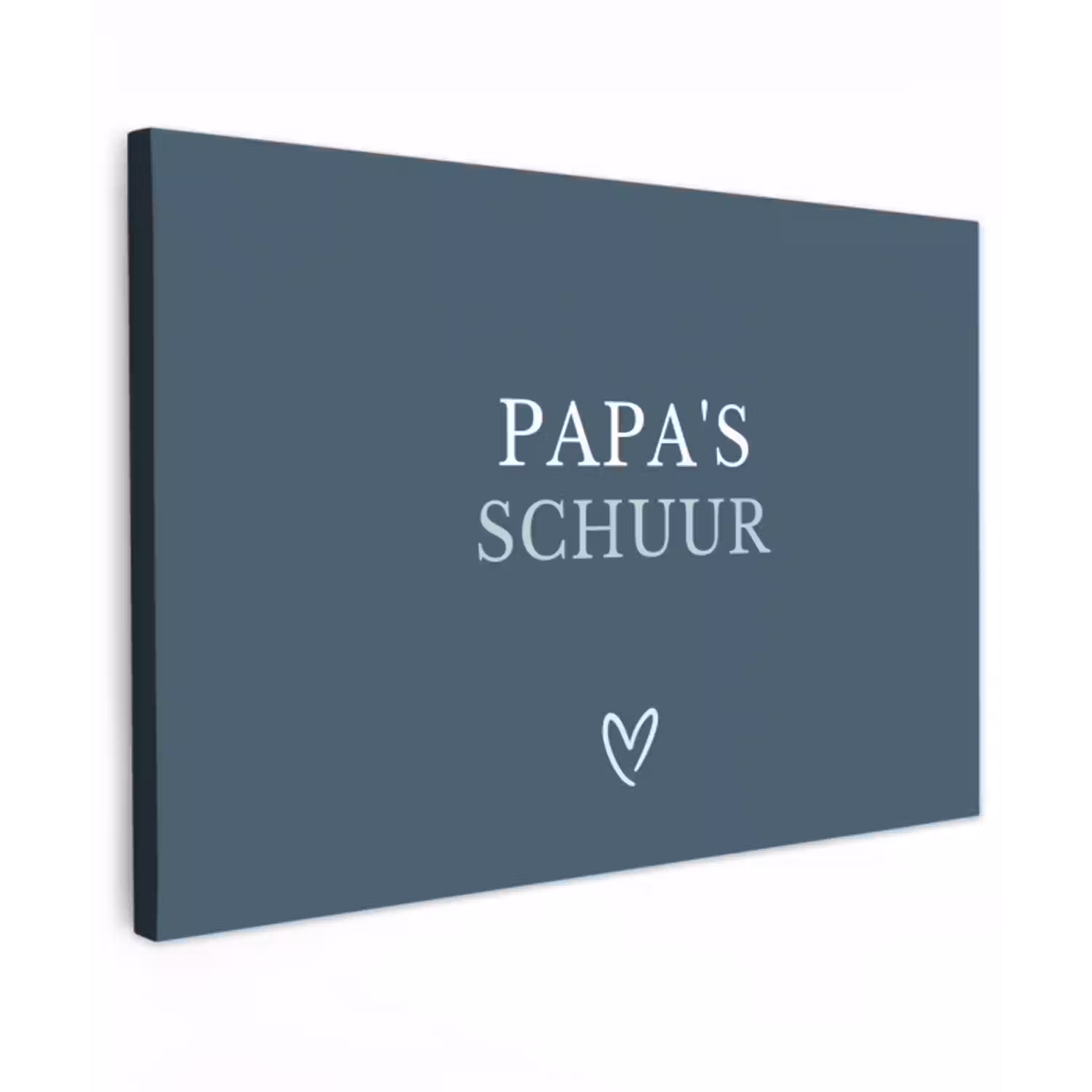 Papa's Schuur met Hart Tuinposter op houten frame 2 cm dik klein -3d