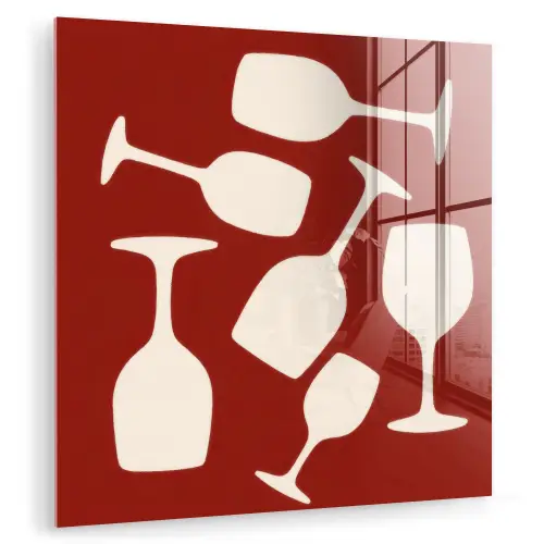 Wijnglazen - Silhouetten - Wit plexiglas 5mm klein -zzzproduct_nieuw