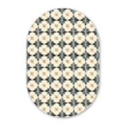 Sierlijk - Ornament - Blauw Wandcirkel Ovaal Forex klein 630 -3d