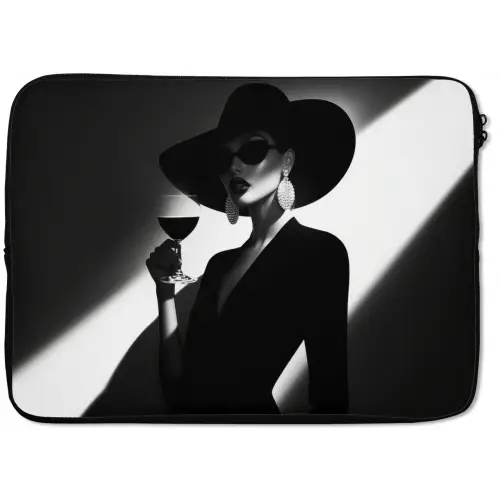 Vrouw - Wijn - Chic laptophoes neopreen klein -zkaufland3dotto