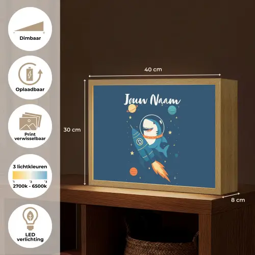 Raket - Haai - Ruimte Light Box met batterij (Wandlamp kind) middel -USP_websiteoverzichtNL