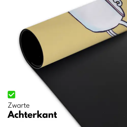 Theepot - Kopje - Beige - Illustratie Muismat XXL klein -sfeer2