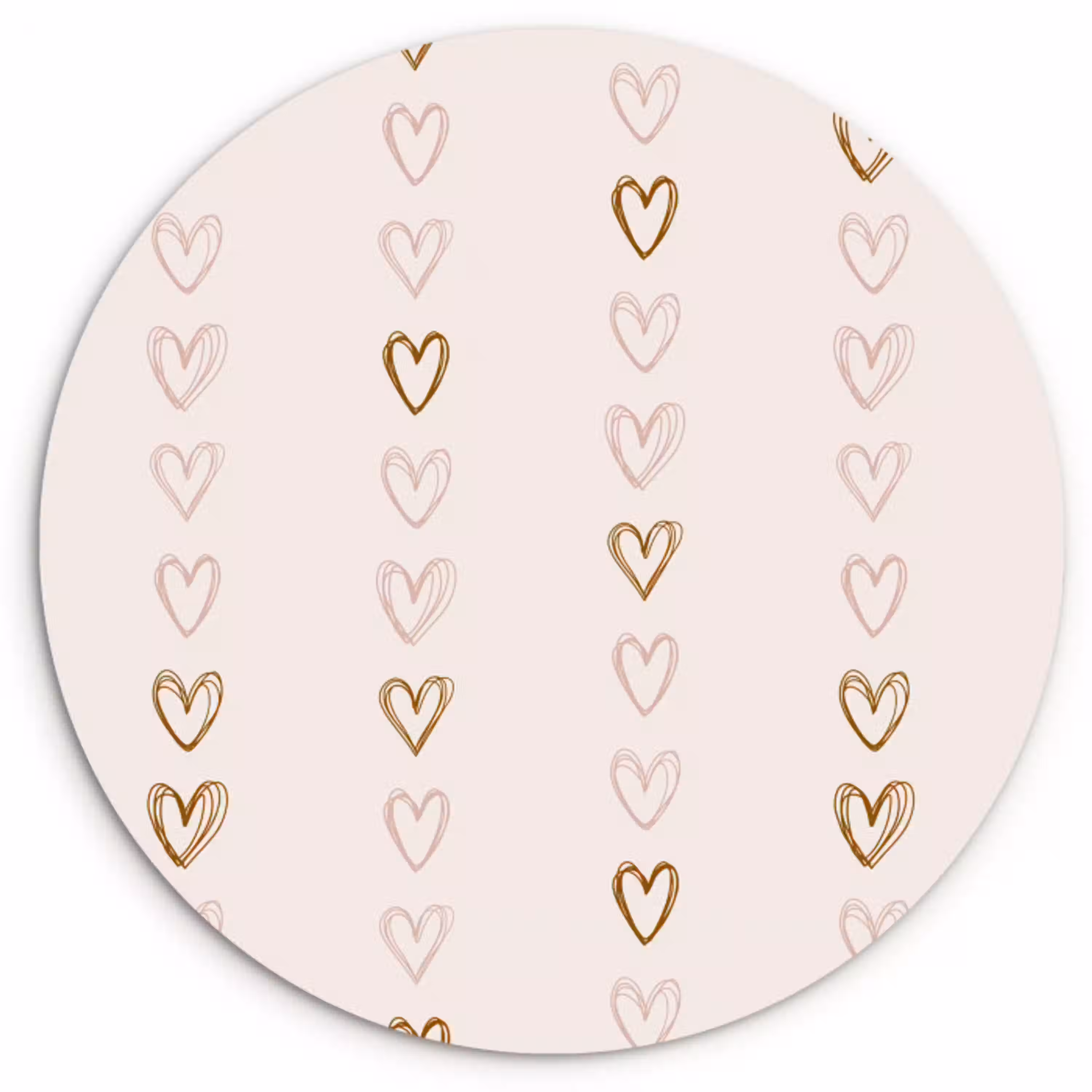 Patroon - Hartjes - Lichtroze Wandcirkel plexiglas klein 852 -3d