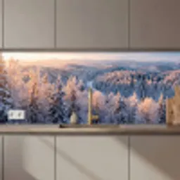 Bos - Bergen - Goud - Winter - Warm keuken achterwand 2 middel zz_3dshopping