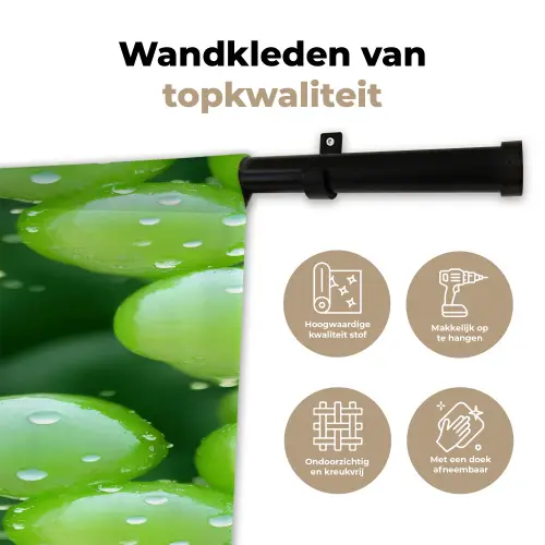 Druiven - Groen - Druppels Wandkleed katoen klein 269 -sfeer2