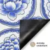 Cirkels - Bloemen - Blauw Deurmat klein 898 -antislip_NL