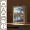 Zonsondergang Frankfurt - Stad - Skyline - Water Light Box met kabel (Tafellamp) klein -USP_websiteoverzichtNL