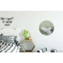 Pauwen - Wit - Natuur - Groen Wandcirkel aluminium klein -kinderkamer
