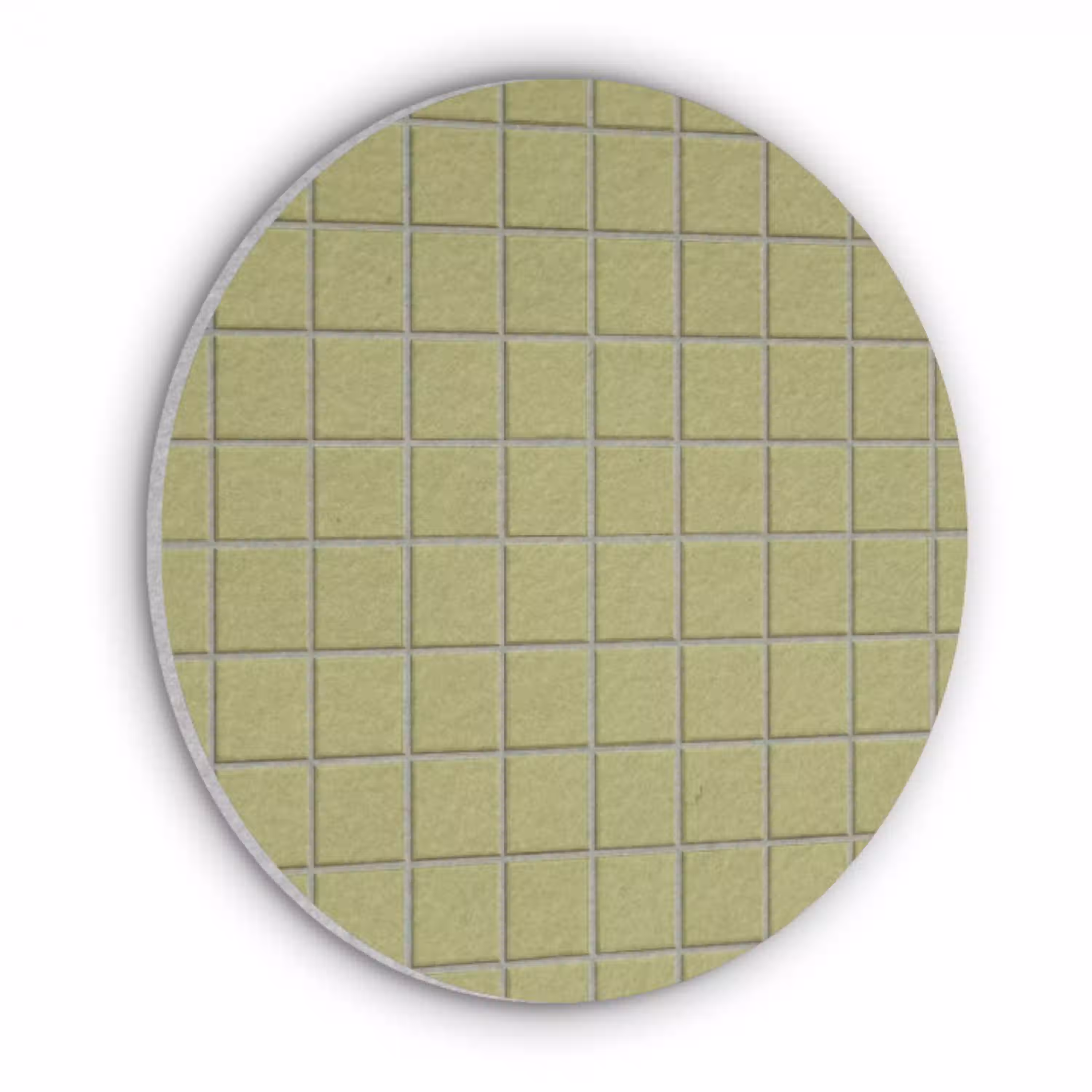 Tegel - Patroon - Olijfgroen Akoestische PET Vilt - Rond klein 838 -3d