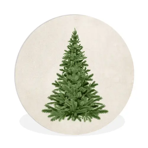 Kerstboom - Groen - Kerstmis - Feestdagen Wandcirkel kunststof plaat 5mm dik klein -3d