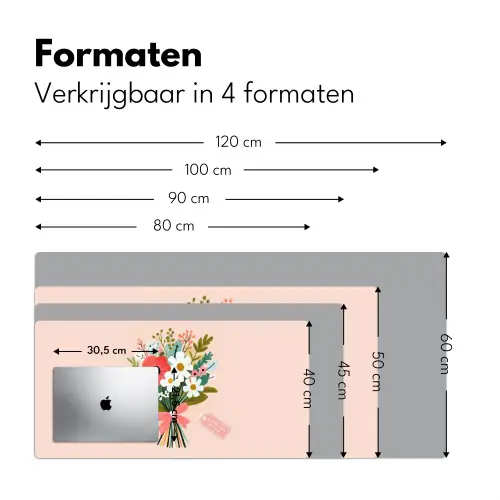 Boeket - Strikje - Kaartje - Quote Muismat XXL klein -sfeer5