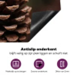 Dennenappel - Bos - Herfst - Bruin - Sfeervol Inductie beschermer vinyl 3mm middel -zzzzzzz-cc-onderkant