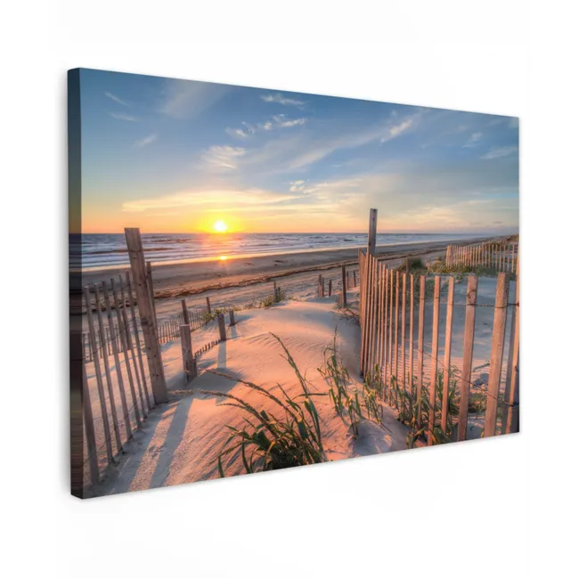 Buiten canvas - Zonsondergang Achter de Duinen