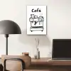 Illustratie - Café - Koffiemachine - Kopjes aluminium wit klein -sfeer5