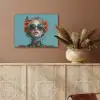 Vrouw - Blauw - Vlinder - Bloemen - Aesthetic PET vilt klein -sfeer4
