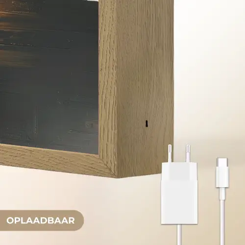 Modern - Zwart - Verf - Goud Light Box met batterij (Wandlamp) middel -USP_websiteoplaadbaarNL