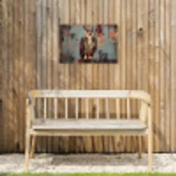 Geschilderd - Abstract - Uil - Bruin Tuinposter op houten frame 2 cm dik klein -sfeer4