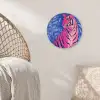 Tijger - Roze - Bladeren - Jungle Wandcirkel plexiglas klein -sfeer5