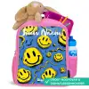 Smiley - Blauw - Geel Kinderrugzak - Roze middel -inhoud_NL