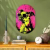 Hond - Zonnebril - Roze - Art Wandcirkel Ovaal Forex klein -sfeer2