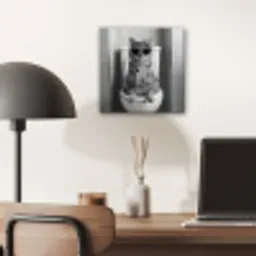 Kat - Telefoon - Toilet - Zwart - Wit aluminium wit klein -sfeer5