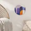 Vormen - Abstract - Grafisch - Oranje Akoestische PET Vilt - Rond klein -sfeer4